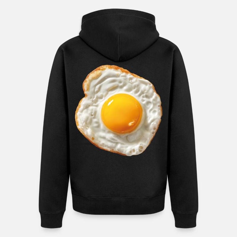 œuf au plat - Veste à capuche bio Premium Unisexe - noir