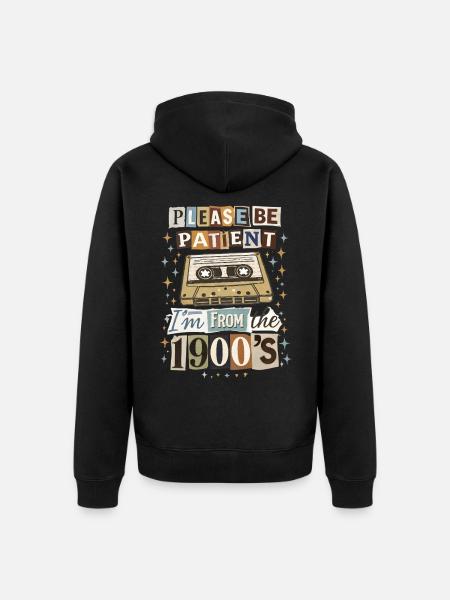 Retro Cassette Nostalgia - Unisex Premium Organic Zip Hoodie - black