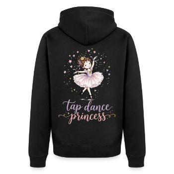 Tap Dancing Tap Dance Princess Dancer - Unisex Premium Organic Zip Hoodie - black - Back - Nico (187cm)