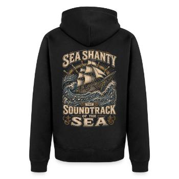 Shanty Chor Seemannslieder - Unisex Premium Bio Zip Hoodie - Schwarz - Hinten - Nico (187cm)