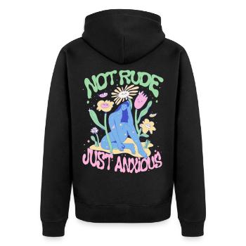 Anxiety disorder Anxiety disorders - Unisex Premium Organic Zip Hoodie - black - Back - Nico (187cm)