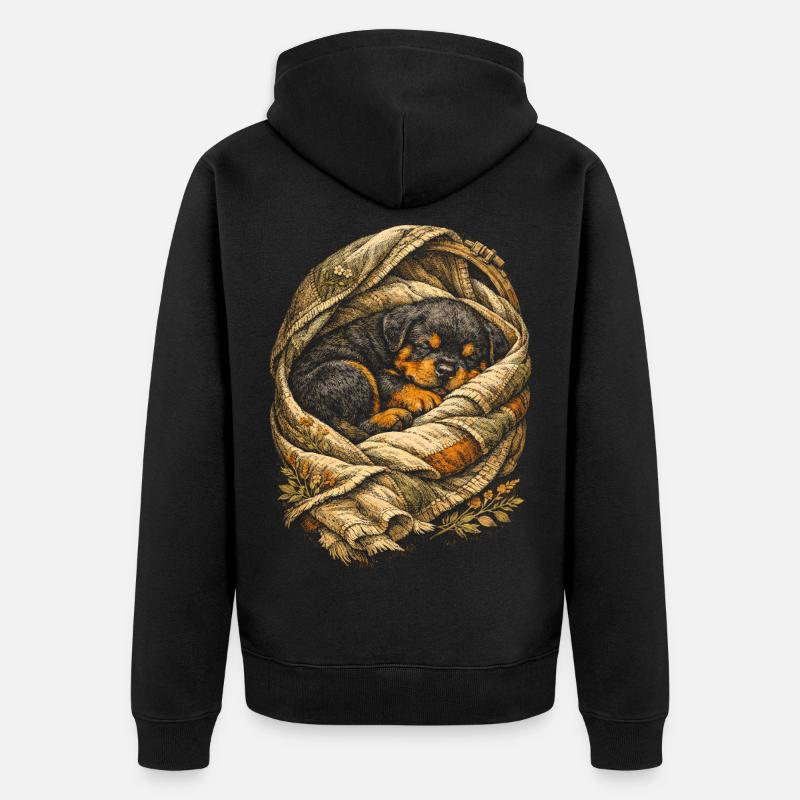 Chiot Rottweiler - Veste à capuche bio Premium Unisexe - noir