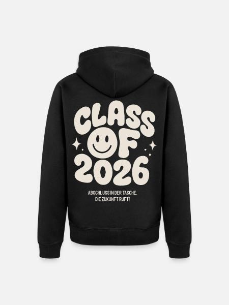 Abschluss 2026 - die Zukunft ruft! - Unisex Premium Bio Zip Hoodie - Schwarz