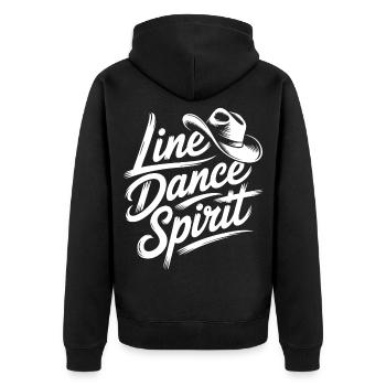 Line Dance Spirit: Western Rhythm - Unisex Premium Bio Zip Hoodie - Schwarz - Hinten - Nico (187cm)