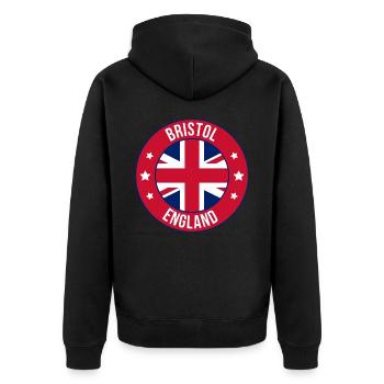 Insigne rétro de Bristol England - Veste à capuche bio Premium Unisexe - noir - Dos - Nico (187cm)