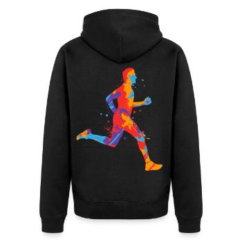 Course de jogging colorée Garçons garçons Coureurs - Veste à capuche bio Premium Unisexe - noir - Dos - Nico (187cm)
