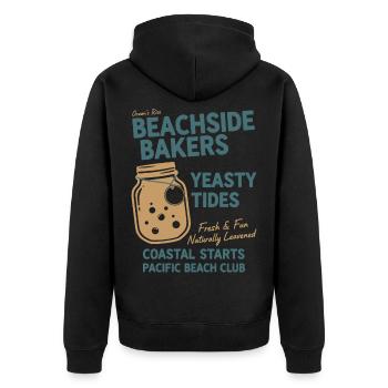 Pain au levain Baking Beachside Bakers Yeasty - Veste à capuche bio Premium Unisexe - noir - Dos - Nico (187cm)