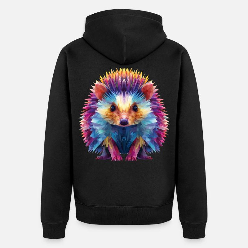 Igel  - Unisex Premium Bio Zip Hoodie - Schwarz