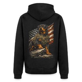 Chien Rottweiler - Veste à capuche bio Premium Unisexe - noir - Dos - Nico (187cm)