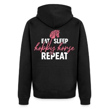 Manger Sommeil Répéter le cheval de loisir - Cavalier - Veste à capuche bio Premium Unisexe - noir - Dos - Nico (187cm)