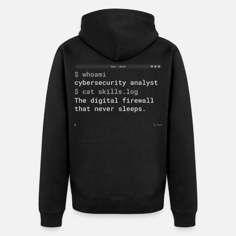 Cybersecurity Analyst Terminal - IT Gift - Unisex Premium Organic Zip Hoodie - black