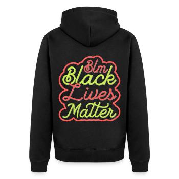 Black Lives Matter Civil Rights Equality Movement - Unisex Premium Organic Zip Hoodie - black - Back - Nico (187cm)