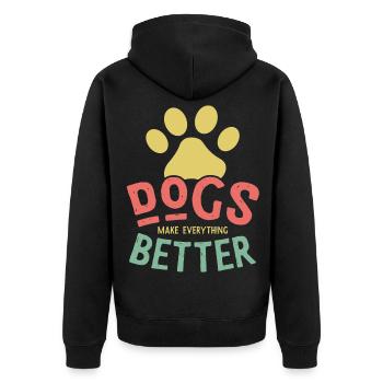 Les chiens rendent la vie meilleure - Veste à capuche bio Premium Unisexe - noir - Dos - Nico (187cm)