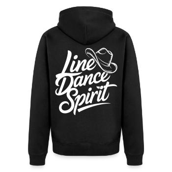 Line Dance Spirit - Unisex Premium Organic Zip Hoodie - black - Back - Nico (187cm)