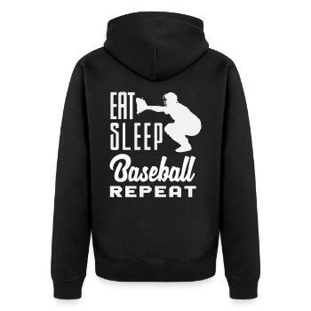Receveur répété de Eat Sleep Baseball - Veste à capuche bio Premium Unisexe - noir - Dos - Nico (187cm)