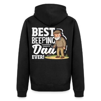 Meilleur détecteur de père bip - Veste à capuche bio Premium Unisexe - noir - Dos - Nico (187cm)