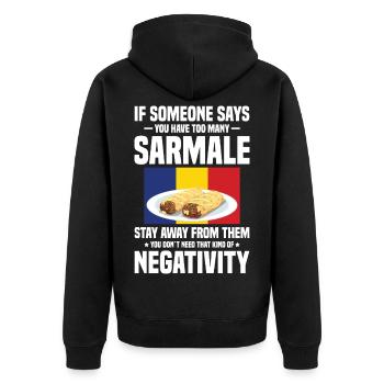 Rumänisches Gericht Snack Serbische Küchenfirma Sarmale - Unisex Premium Bio Zip Hoodie - Schwarz - Hinten - Nico (187cm)