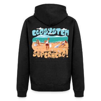 Ecologist Ecology - Unisex Premium Organic Zip Hoodie - black - Back - Nico (187cm)