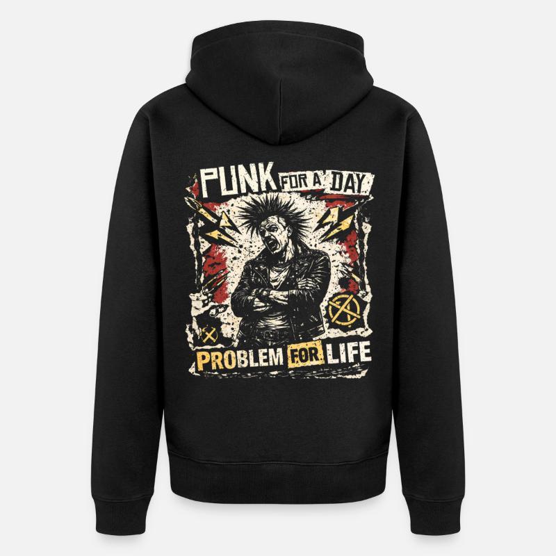 Punk Pour Un Jour - Veste à capuche bio Premium Unisexe - noir