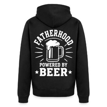 LA PATERNITÉ ALIMENTÉE PAR LA BIÈRE Emblème pour les pères - Veste à capuche bio Premium Unisexe - noir - Dos - Nico (187cm)