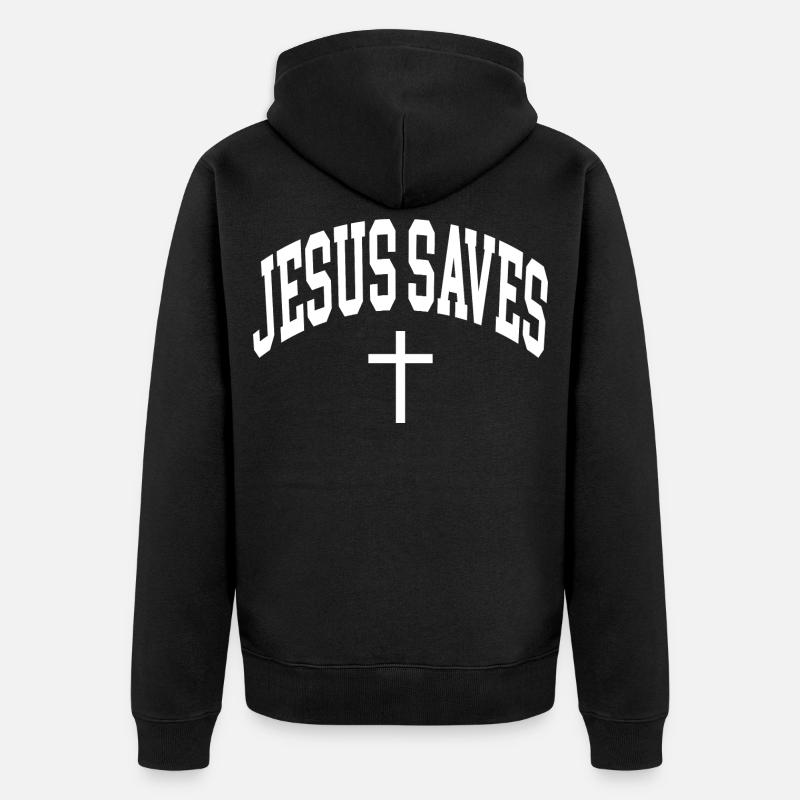 Jésus sauve - Veste à capuche bio Premium Unisexe - noir