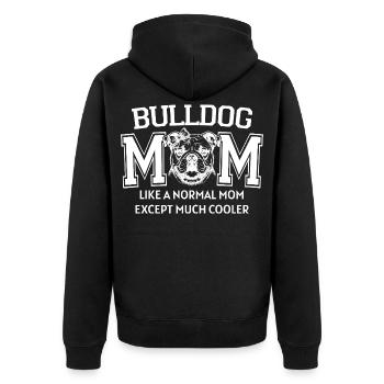 Stolze Bulldoggen-Mama Niedliche englische Bully-Mama-Kunst - Unisex Premium Bio Zip Hoodie - Schwarz - Hinten - Nico (187cm)