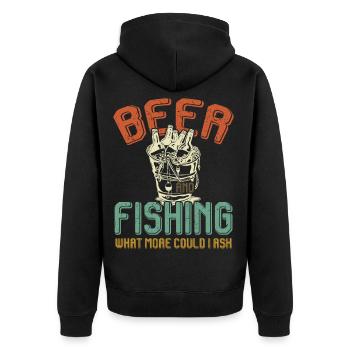 Bière et l’expression des pêcheurs - Veste à capuche bio Premium Unisexe - noir - Dos - Nico (187cm)