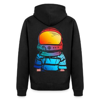 Astronaut Dream Gift for Kids - Unisex Premium Organic Zip Hoodie - black - Back - Nico (187cm)