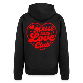 Malle 2026 Malle Love Club Nous aimons Malle - Veste à capuche bio Premium Unisexe - noir - Dos - Nico (187cm)