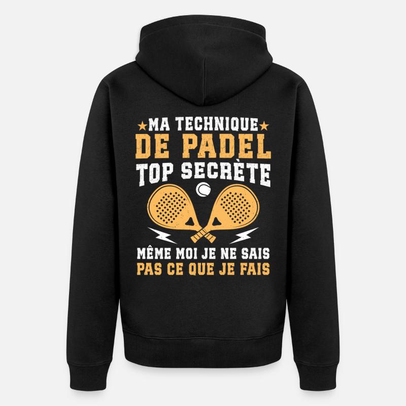 ma technique de padel  - Veste à capuche bio Premium Unisexe - noir
