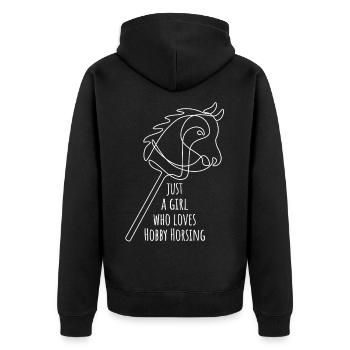 Juste une fille qui adore le passe-temps de monture | Équitation | - Veste à capuche bio Premium Unisexe - noir - Dos - Nico (187cm)