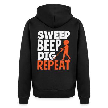 Sweep Bip Dig Repeat Détecteur de Récit Hobby - Veste à capuche bio Premium Unisexe - noir - Dos - Nico (187cm)