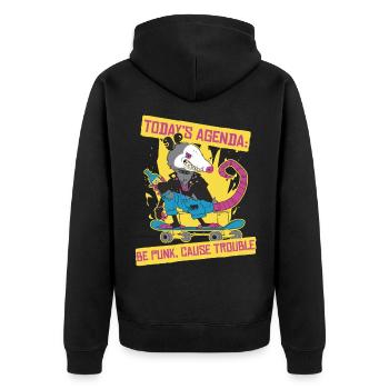 Punk For A Day Today's Agenda Be Punk Cause Trouble - Unisex Premium Organic Zip Hoodie - black - Back - Nico (187cm)