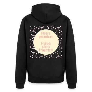 Notre première Fête des Mères - Veste à capuche bio Premium Unisexe - noir - Dos - Nico (187cm)