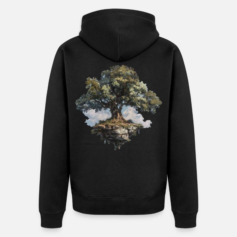 Baum - Unisex Premium Bio Zip Hoodie - Schwarz