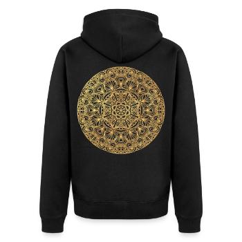 Mandala Art nouveau - or - Veste à capuche bio Premium Unisexe - noir - Dos - Nico (187cm)