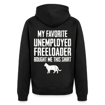 Chat Drôle de Profiteur - Veste à capuche bio Premium Unisexe - noir - Dos - Nico (187cm)
