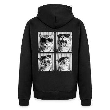 Tigre, Photo Booth, Photo Booth, Selfie - Veste à capuche bio Premium Unisexe - noir - Dos - Nico (187cm)