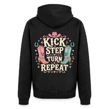 Coup de pied Pas Tourner Répéter - Veste à capuche bio Premium Unisexe - noir - Dos - Nico (187cm)