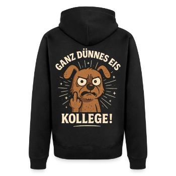 Guten Morgen Ganz Dünnes Eis Freundchen - Unisex Premium Bio Zip Hoodie - Schwarz - Hinten - Nico (187cm)
