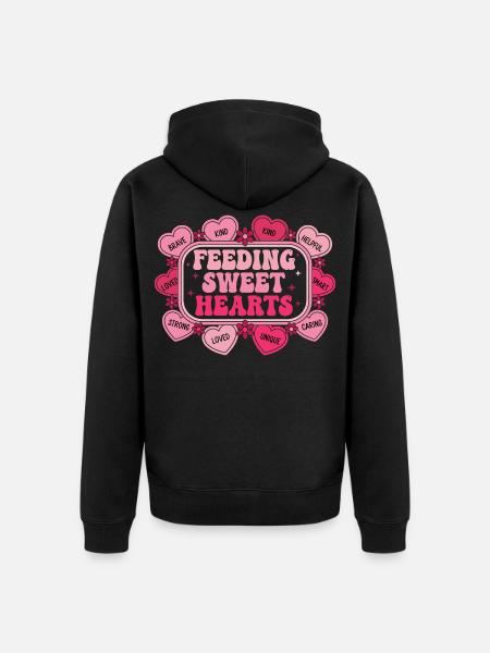 Caring Hearts: Bildung und Liebe - Unisex Premium Bio Zip Hoodie - Schwarz