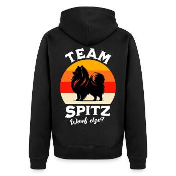 Team Spitz - Unisex Premium Bio Zip Hoodie - Schwarz - Hinten - Nico (187cm)