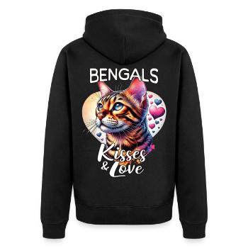 Amour des chats du Bengale - Veste à capuche bio Premium Unisexe - noir - Dos - Nico (187cm)