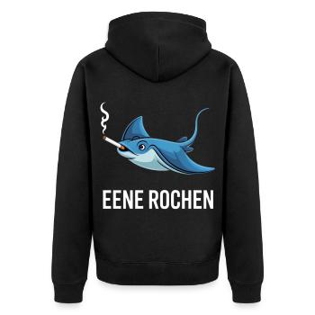 Eene Rochen Raucher Spruch Zigarette Kippe Rauchen - Unisex Premium Bio Zip Hoodie - Schwarz - Hinten - Nico (187cm)