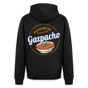 Gazpacho Soup Retro Chef Vintage Gourmet Spain - Unisex Premium Organic Zip Hoodie - black - Back - Nico (187cm)