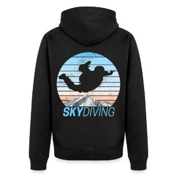 Parachutisme Coucher de soleil - Veste à capuche bio Premium Unisexe - noir - Dos - Nico (187cm)