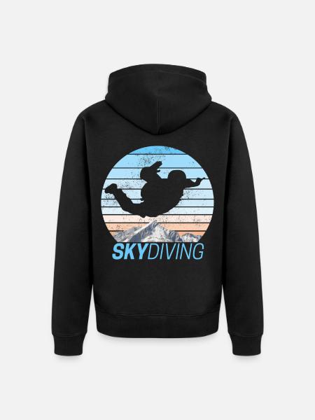 Skydiving Skydiving Sunset - Unisex Premium Organic Zip Hoodie - black