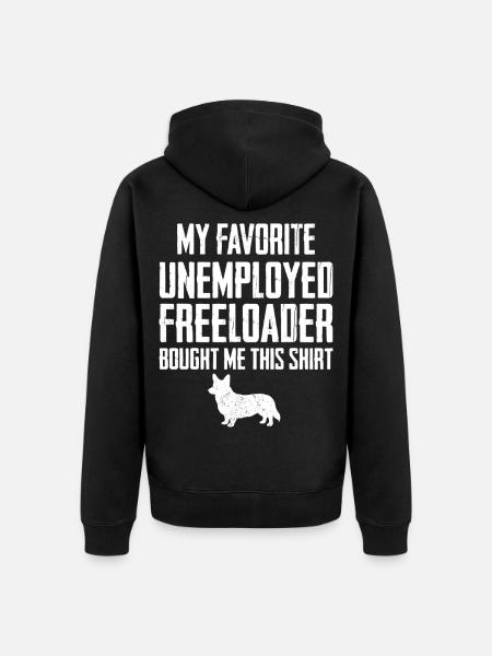 Lustiger Corgi-Schmarotzer - Unisex Premium Bio Zip Hoodie - Schwarz