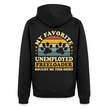 Profiteur au chômage vintage - Veste à capuche bio Premium Unisexe - noir - Dos - Nico (187cm)