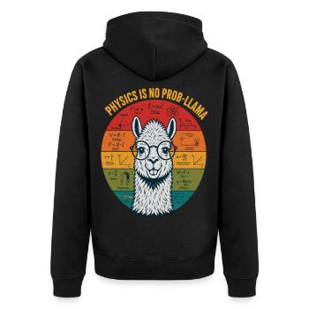 La physique n’est pas un t-shirt de professeur de physique à Problématique - Veste à capuche bio Premium Unisexe - noir - Dos - Nico (187cm)